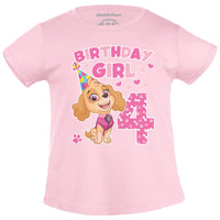 1 x RAW Customer Returns PAW PATROL T-Shirt Girls Skye Birthday Girl 4 Years Birthday Girl TShirt 128 Pink - RRP €22.14