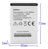 1 x RAW Customer Returns SHAWOROCE 2000mAh 3.7V battery compatible with Doro Phone 8028 8030 8031 8031C DSB-0010 Liberto 822 825 8028 8030 8031 SmartEasy 824 BDA-2000A rechargeable Li-ION battery - RRP €18.14