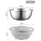 2 x Brand New Kichvoe Stainless Steel Sieve 1 Set Fruit Sieve Sieve Bowl Pasta Sieve Washing Bowl Stainless Steel Sieve With Bowl Kitchen Sieve Bowl Draining Basket M Pasta Sieve - RRP €74.18