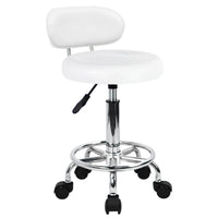 1 x RAW Customer Returns KKTONER Swivel Stool with Adjustable Height Backrest with Footrest Black - RRP €47.76