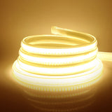 1 x RAW Customer Returns XUNATA Flexible COB LED Strip 220V, IP65 Waterproof, 360 LED m High Brightness LED Tapes with Power Cable 5m, Warm White, 3000K  - RRP €26.53