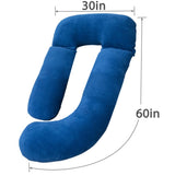 1 x RAW Customer Returns AS AWESLING 153cm Full Body Pillow Cover, Velour Pillowcase, 153cm Removable Pregnancy Pillow Cover, Replacement Pillowcase with Velour Fabric Blue  - RRP €13.98