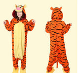 1 x RAW Customer Returns Kigurumi Pajamas Jumpsuit Animal Costume for Carnival, Halloween, Party, Cosplay One-piece in Flannel, Soft and Comfortable Height 148cm-158cm S, Tiger  - RRP €30.99