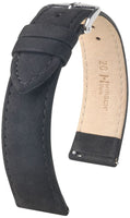 1 x RAW Customer Returns HIRSCH watch strap Osiris Nubuk L - watch strap made of natural calf leather - black - 20 mm - RRP €44.9