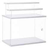 1 x RAW Customer Returns CECOLIC Acrylic Display Case Clear Storage Box Countertop Cube for Collectibles, Action Figures, Miniature Figures Dustproof Protection Storage Organizing White, 31.5 x 18 x 21.8 cm  - RRP €35.4