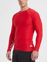 1 x RAW Customer Returns LAFROI Men s Long Sleeve UPF 50 Compression Shirt Rash Guard-CLYYB Asymmetric Red,LG  - RRP €24.99