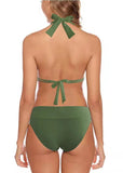 1 x RAW Customer Returns Aidotop Women s Bikini Set Triangle Swimsuit Beach Ties Two-Piece Swimwear Bikini Bottoms 19Green, M  - RRP €33.99