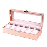 5 x Brand New Xiaobei ladies girlfriend watch box store collection pink leather watch display case leather watch box watch storage watch rolling case-6 slots - RRP €196.6