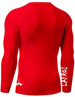 1 x RAW Customer Returns LAFROI Men s Long Sleeve UPF 50 Compression Shirt Rash Guard-CLYYB Asymmetric Red,LG  - RRP €24.99