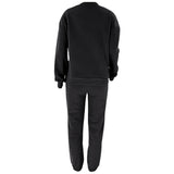 1 x RAW Customer Returns amropi Tracksuit Women s Pullover Sweatshirt and Jogging Bottoms Warm Fleece Clothing Set Black, S  - RRP €36.47