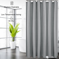 1 x Brand New LOMUG shower curtain textile, shower curtain made of polyester fabric, bath curtain anti-mold, waterproof, washable, shower curtains for shower bathtub curtain with 8 shower curtain rings, 180 x 200 cm, grey - RRP €15.12