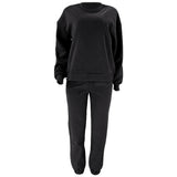 1 x RAW Customer Returns amropi Women s Tracksuit Fleece Pullover Sweatshirt and Pants Clothing Set S,Black - RRP €36.99