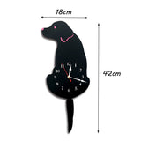 1 x RAW Customer Returns Ukey Creative Dog Acrylic Wall Clock Swinging Tail Pendulum Wall Clock for Living Room Bedroom Kids Room Kitchen Home Decoration Battery Not Included - RRP €22.8