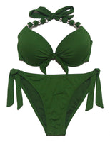 2 x RAW Customer Returns Eonar women s swimwear, removable push-up pads, bikini set size 36-40, M-green - RRP €58.04