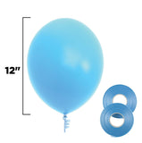 45 x Brand New Prextex 75pcs 12 Party Balloons with Matching Color Ribbons Theme Decorations for Parties Wedding Baby Shower Birthday Helium Large Large Blue - RRP €918.0