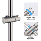 1 x RAW Customer Returns KES shower rod shower rod stainless steel SUS304 wall rod shower with shower head holder shower head rod shower holder brushed, F204-BS - RRP €40.33