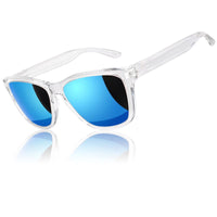 1 x RAW Customer Returns LINVO Polarized Sunglasses for Men and Women, Designer Clear Frame, UV400 Protection, Driving - RRP €18.99