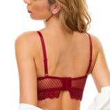 1 x RAW Customer Returns SHEKINI Lingerie Women s Sexy Underwear Push Up Lace Bra with Underwire and Briefs Backless Deep Neck Lingerie Lingerie Sets Wine Red, 6148.85C  - RRP €23.9