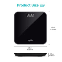 1 x RAW Customer Returns EUROPAPA Bathroom Scale with Transparent LED Indicator and Step-on, 180 kg 400 lb, Digital People Scale for Weight and BMI, Black - RRP €25.99