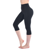 1 x RAW Customer Returns Walifrey Women s Short Leggings High Waist 3 4 Length Leggings for Workout Gym Sports 1 Pack Black SM - RRP €9.77