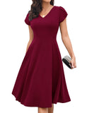 1 x RAW Customer Returns Gardenwed Evening Dresses Elegant for Wedding Women s Dresses Elegant with Sleeves Cocktail Dresses Women s Autumn Festive Dresses for Women Rockabilly Dresses Women s Petticoat Burgundy 3XL - RRP €40.97