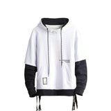 1 x RAW Customer Returns GURUNVANI Contrast Color Pullover Hoodie Men s Patchwork Hoodies Men, White, XXL - RRP €34.6