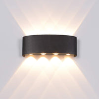 1 x RAW Customer Returns INHDBOX LED Wall Light Indoor 8W Warm White Wall Lamp, Modern Wall Lamp Up and Down Aluminum Waterproof Outdoor Light Wall Lighting for Living Room Bedroom Stairwell Hallway Black  - RRP €22.99