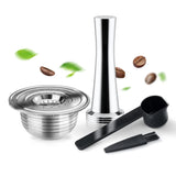 1 x RAW Customer Returns HAILASRE Reusable Stainless Steel Coffee Pods for Bia Beds, Premium Espresso, Refillable Coffee Capsules for Coffee Machines, 1 Metal Coffee Capsule 1 Coffee Tamper - RRP €29.85