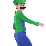 1 x Brand New WWQQYY Cosplay Costume, Super Brothers Cosplay Costume, Halloween Carnival Cosplay Costume, with Bodysuit, Hat and Mustache Cosplay Costume for Men Women Boys Girls, Boys Green, M - RRP €34.27