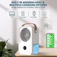 1 x RAW Customer Returns Mobile Air Conditioner, 4000mAh Mini Air Conditioner, 650ml Air Conditioner Portable With 4 Wind Speeds, 4 in 1 Mini Air Cooler Rechargeable Fan Small Air Cooler with Water Cooling - RRP €40.33