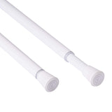 1 x RAW Customer Returns 2 pieces telescopic rod, tension rod without drilling, clamp rod for curtains, adjustable tension rod for closet, kitchen, bookcase - white 70-120cm  - RRP €14.11