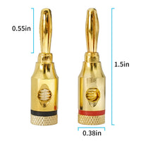 40 x Brand New 4VWIN 4mm Banana Plugs 24K Gold Plated Audio Jack Connectors Cable Glands for Speakers, Audio Video Receivers, Amplifiers and Sound Systems 5 Pairs 10 Pack  - RRP €368.0