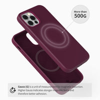 1 x RAW Customer Returns Sinjimoru 4-layer iPhone 12 12 Pro silicone case for MagSafe, magnetic cell phone case as iPhone protective case compatible with MagSafe accessories for iPhone 12 13 series. Silicone Case for MagSafe Wine Red - RRP €27.22