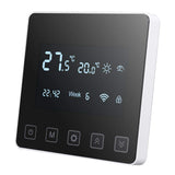 1 x RAW Customer Returns SWAREY WiFi room thermostat for electric underfloor heating, thermostat underfloor heating with touchscreen, programmable APP control, compatible Alexa Google Home, 110 240V 16A, black - RRP €36.26