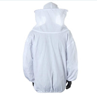 1 x RAW Customer Returns Amacoam Beekeeper Jacket with Hat Professional Beekeeper Clothing Professional Beekeepers Bee Protection Hat Bee Suit with Zipper for Beekeepers Bee Keepers White  - RRP €21.59