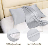 1 x RAW Customer Returns Ethlomoer pillowcase made of 100 natural pure silk for hair and skin, 19 momme on both sides, 600 thread count, hidden zipper design, 1 piece 80x80cm light gray - RRP €38.3