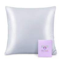 1 x RAW Customer Returns OLESILK Silk Pillowcase Cushion Cover Hair and Skin Care with Zipper 16 Momme 1 Piece Silver Gray 80x80cm - RRP €40.33