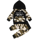 1 x RAW Customer Returns Juflam Baby Boy Camouflage Outfits Set Long Sleeve Daddy s Boy Camo Hoodie Top with Pocket Pants 9-12 Months, Daddy s Boy  - RRP €19.99