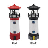 1 x RAW Customer Returns Solar Powered Lighthouse with Rotating Lamp Waterproof LED Garden Lighthouse Landscape Lighting Figurine Lights Path Lights for Garden Yard Light Red  - RRP €22.18