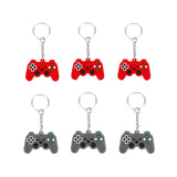 5 x Brand New BJH 6 Piece Set Gamepad Keychain Pendant Keyring for Car Keys, Bag, Backpack, Mobile Phone Gift, Red, Gray - RRP €108.0