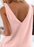 1 x Brand New CZIMOO Women s Tops Summer Shirt Silk Satin Tank Top Cami V-Neck Sleeveless Chiffon Camisole Casual Tank Top Shirts Pink XL - RRP €22.8