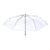 2 x RAW Customer Returns Happysnow Transparent -automatic Rain Women Men Sun Rain Auto Compact Folding Windproof Clear White - RRP €21.32