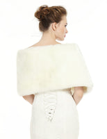 1 x RAW Customer Returns BEAUTELICATE faux fur shawl bolero fur ladies for women wedding bridal evening bridal shawl bridal stole, ivory, - ivory - size 170CM 36CM - RRP €38.99