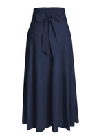 1 x RAW Customer Returns Dark blue maxi skirt skirt festival outfit women with slit pocket midi high waist long midi pleated a lines beach pleated skirt pleated skirt summer skirt light beach skirt wedding XL - RRP €32.99