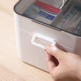 1 x RAW Customer Returns Storage boxes with lids, medicine box, medicine cabinet box, portable plastic first aid box, storage of large medicine cabinets, medicine case, double layer storage case for home - RRP €30.24