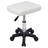 1 x RAW Customer Returns FURWOO Rectangle Rolling Stool with Wheels Height Adjustable Swivel Stool Chair for Spa Salon Massage White - RRP €39.99