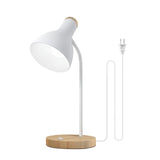 1 x RAW Customer Returns LALISU Table Lamp Basic LED Reading Lamp in Classic Wood Design, Desk Lamp Eye Protection Daylight Lamp, Adjustable Arm White  - RRP €29.99