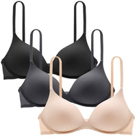 1 x RAW Customer Returns Teenage Girls Bra Bralette Without Wire Basic Seamless Underwear T-Shirt Bras for 12-18 Years Kids and Women - 3 Pack - RRP €18.14