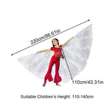 1 x RAW Customer Returns Tongdejing Belly Dance Wings LED Belly Dance Wings Luminous B Butterfly Wings with Telescopic Stick for Kids LED Wings Belly Dance Halloween Stage Wear White  - RRP €32.78