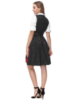 1 x RAW Customer Returns JASAMBAC Women s Dirndl 3 Piece Oktoberfest Costumes for Bavarian Carnival Black Red 2XL - RRP €76.99